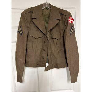 Vintage Jacket 1952 Korean War Military Wool 50s Size 34-L US Army